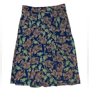 Lularoe Madison Jersey Fish Print Size XS Pockets Fit and Flare Skirt
